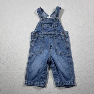 Genuine OshKosh Baby Denim Overalls Infant 9M Adjustable Straps Pockets Overalls